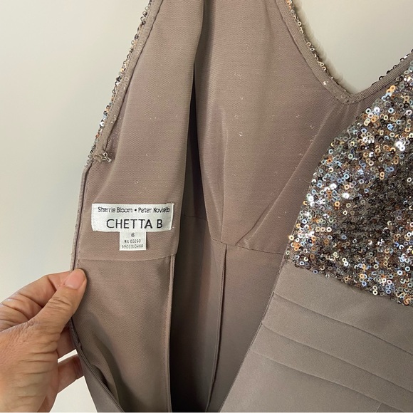 CHETTA B Peter Noviello Sherrie Bloom Evening Dress, silk, EUC, size 6 - Picture 6 of 6